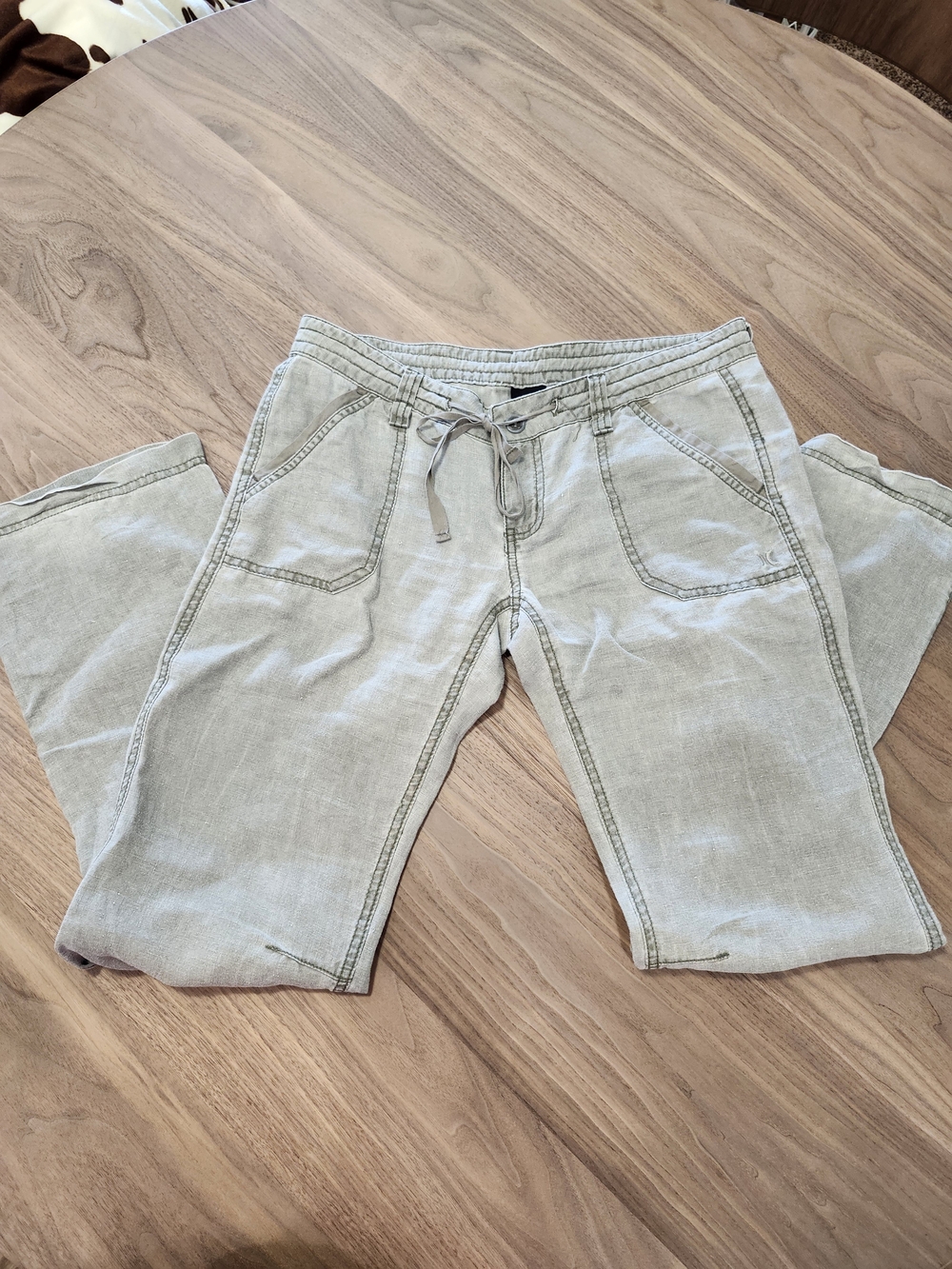 Hurley Light Gray Drawstring Casual Pants
